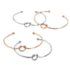 Simple Geometric Love Knot Open Metal Bracelet With Electroplated Finish Minimalist Unisex Cuff Bracelet