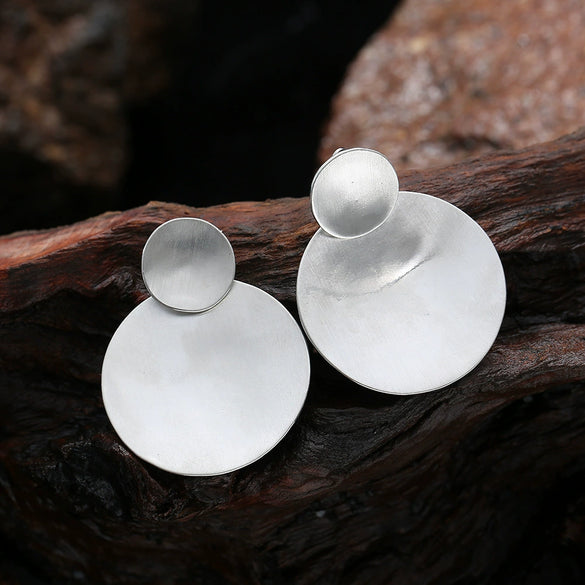 Simple Geometric Matte Metal Drop Earrings For Women Long Statement Dangle Earrings Wholesale