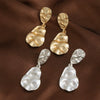 Simple Geometric Matte Metal Drop Earrings For Women Long Statement Dangle Earrings Wholesale