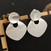 Simple Geometric Matte Metal Drop Earrings For Women Long Statement Dangle Earrings Wholesale