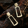 Simple Geometric Matte Metal Drop Earrings For Women Long Statement Dangle Earrings Wholesale