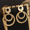 Simple Geometric Matte Metal Drop Earrings For Women Long Statement Dangle Earrings Wholesale