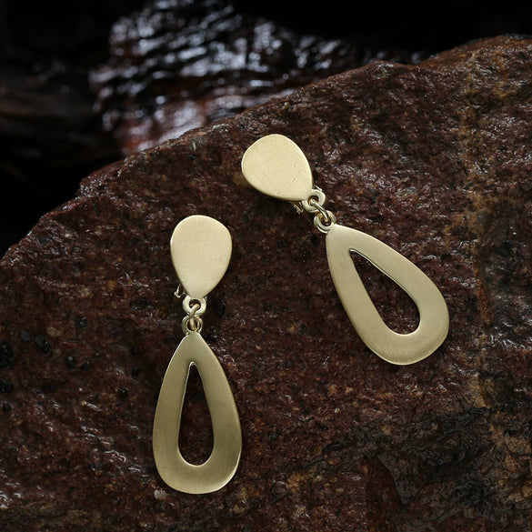 Simple Geometric Matte Metal Drop Earrings For Women Long Statement Dangle Earrings Wholesale