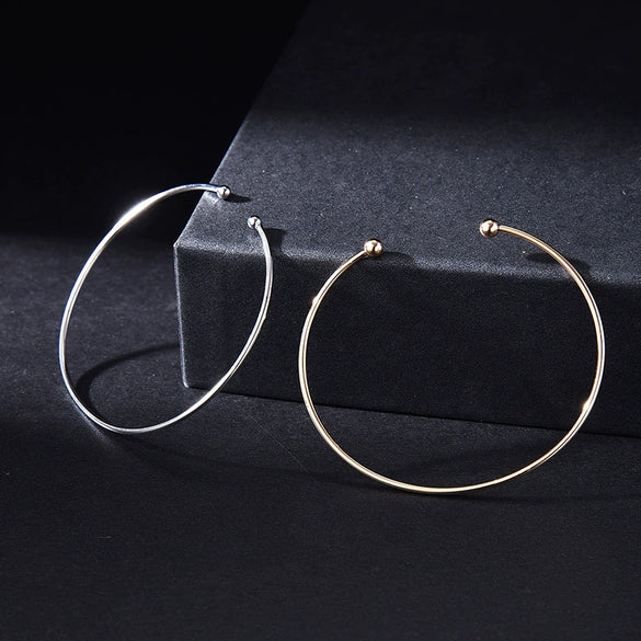 Simple Geometric Metal Double Bead Bracelet For Women Adjustable Electroplated Sweet Versatile Jewelry