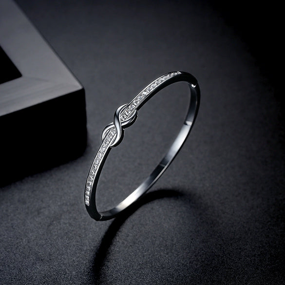 Simple Geometric Microinlaid Zircon Bracelet For Women Copper Fashion Jewelry With A Delicate Chain