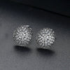 Simple Geometric Pointed Crystal Stud Earrings With Micro Inlaid Zircon Electroplated Copper Spherical Ear Jewelry