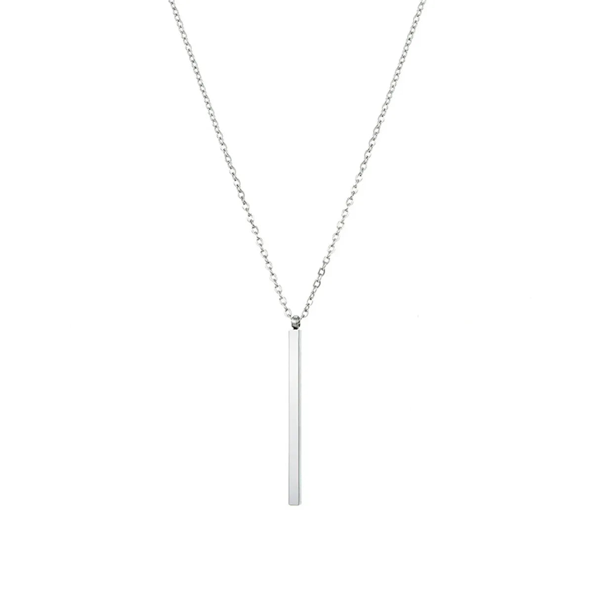 Simple Geometric Rectangular Stainless Steel Necklace