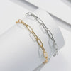 Simple Geometric S925 Sterling Silver Paper Clip Chain Anklet For Women
