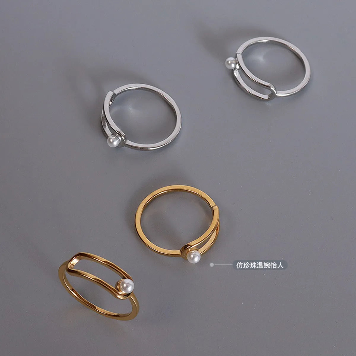 Fashion Geometric Titanium Steel Plating No Inlaid