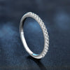 Simple Geometric 925 Silver Moissanite Women's Tail Ring With Fine Polishing And Diamond Treatment