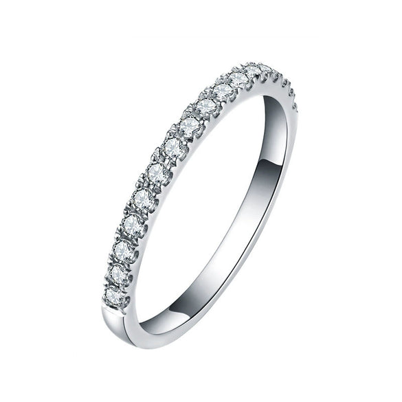 Simple Geometric 925 Silver Moissanite Women's Tail Ring With Fine Polishing And Diamond Treatment