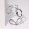 Simple Geometric Smooth Stainless Steel Open Bracelet For Women With Electroplating Treatment Minimalist And Irregular Personality Style