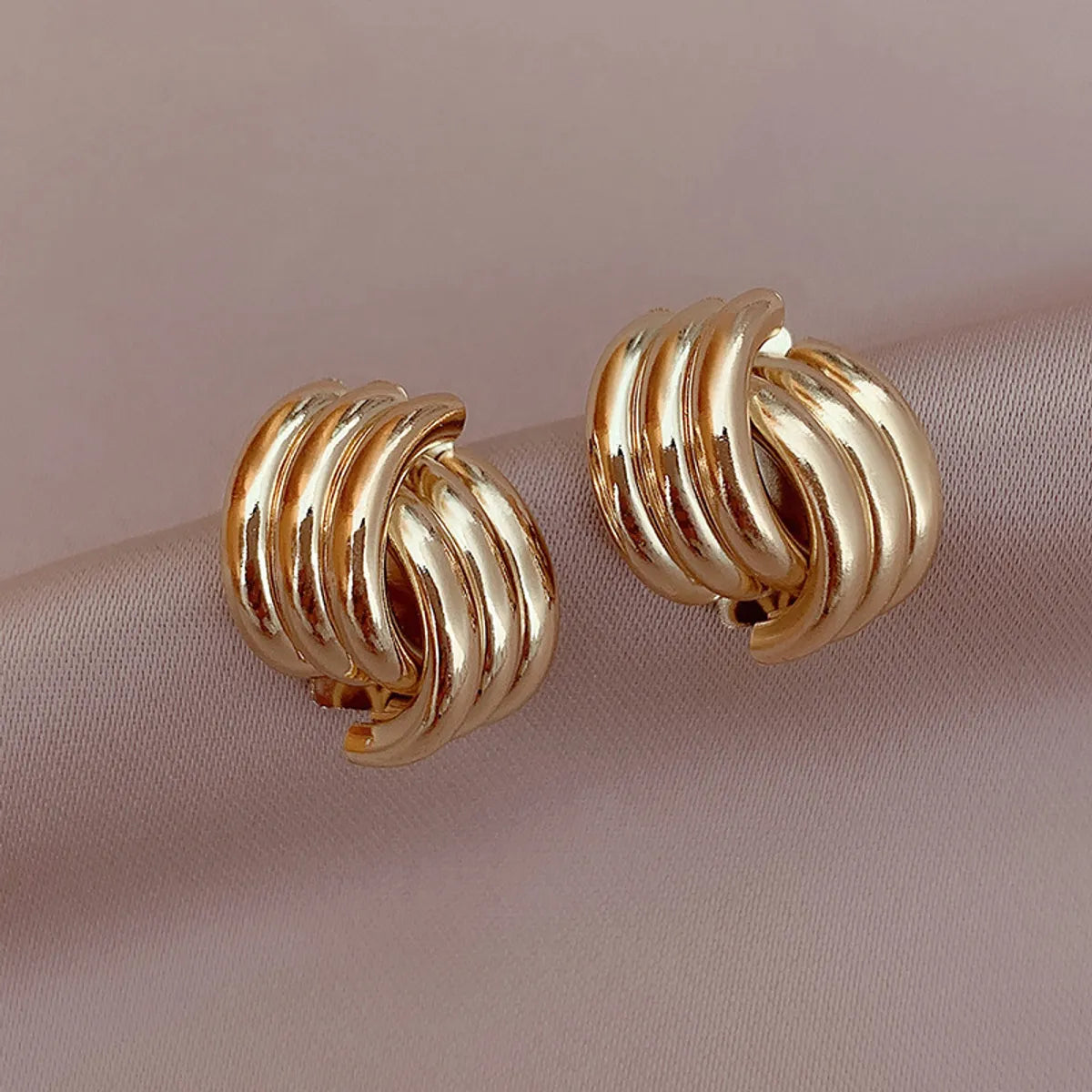 Simple Geometric Staggered Alloy Stud Earrings Wholesale