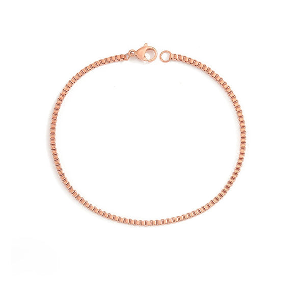 Simple Geometric Stainless Steel Box Chain Bracelet For Women Electroplated Titanium Steel Fashion Jewelry