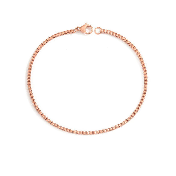 Simple Geometric Stainless Steel Box Chain Bracelet For Women Electroplated Titanium Steel Fashion Jewelry