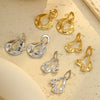 Simple Geometric Stainless Steel Earrings With Electroplating Fashion And Minimalist Style For Women