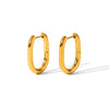 Simple Geometric Stainless Steel Goldplated Earrings For Women