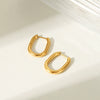 Simple Geometric Stainless Steel Goldplated Earrings For Women