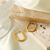 Simple Geometric Stainless Steel Goldplated Earrings For Women
