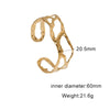 Simple Geometric Stainless Steel Open Bracelet With 18K Gold Tone Electroplated Finish For Women Light Luxury Style