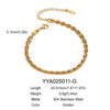 Simple Geometric Stainless Steel Side Chain Necklace Bracelet Anklet Suit With Pvd Furnace Vacuum Real Gold Plating