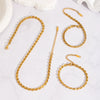 Simple Geometric Stainless Steel Side Chain Necklace Bracelet Anklet Suit With Pvd Furnace Vacuum Real Gold Plating