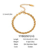 Simple Geometric Stainless Steel Side Chain Necklace Bracelet Anklet Suit With Pvd Furnace Vacuum Real Gold Plating