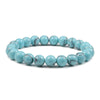 Simple Geometric Stone Elastic Beaded Bracelet With Polished Turquoise Look Beads Unisex Yoga Hand Bracelet