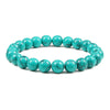 Simple Geometric Stone Elastic Beaded Bracelet With Polished Turquoise Look Beads Unisex Yoga Hand Bracelet