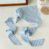 Simple Geometric Striped Fabric Triangle Scarf Headwear For Women