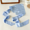Simple Geometric Striped Fabric Triangle Scarf Headwear For Women