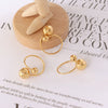 Simple Geometric Stainless Steel Open Ring With Steel Ball Design And Electroplated Finish For Women