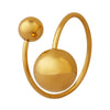 Simple Geometric Stainless Steel Open Ring With Steel Ball Design And Electroplated Finish For Women