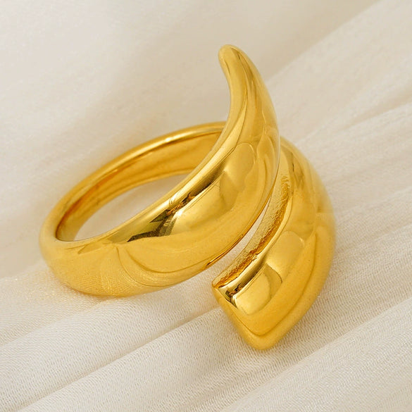 Simple Geometric 316L Stainless Steel Ring With Electroplating