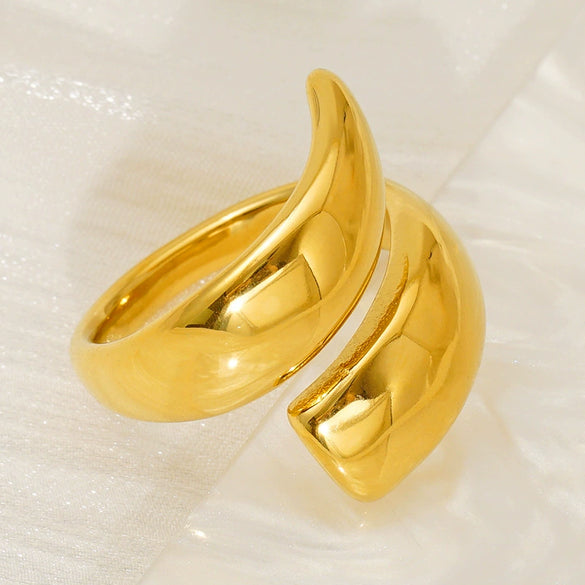 Simple Geometric 316L Stainless Steel Ring With Electroplating
