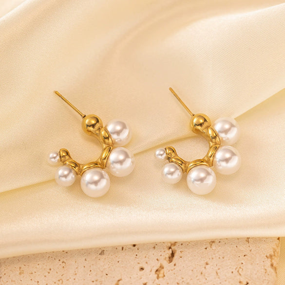 Simple Geometric U Shape Titanium Steel Electroplated Earrings For Women