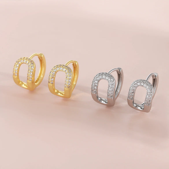 Simple Geometric Ushaped Copper Electroplated Women's Earrings