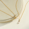 Simple Geometric Water Drop Pendant Necklace In Stainless Steel With Vacuum Plated Finish For Women