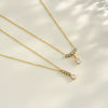 Simple Geometric Water Drop Pendant Necklace In Stainless Steel With Vacuum Plated Finish For Women