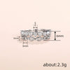 Simple Geometric Zircon Copper Ring Twopiece Set Minimalist Fashion Jewelry