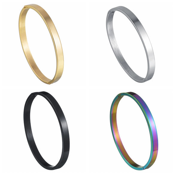 Simple Glossy Buckle Bracelet Stainless Steel Goldplated Electroplating