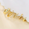Simple Glossy Circle Highend Twisted Copper Needle Earrings With Geometric Pattern And Zirconia Processing