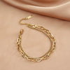 Simple Gold Plated Double Layer Titanium Steel Women's Bracelet