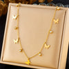 Simple Gold Plated Stainless Steel Butterfly Dragonfly Insect Pendant Necklace For Women