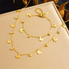 Simple Gold Plated Stainless Steel Butterfly Dragonfly Insect Pendant Necklace For Women
