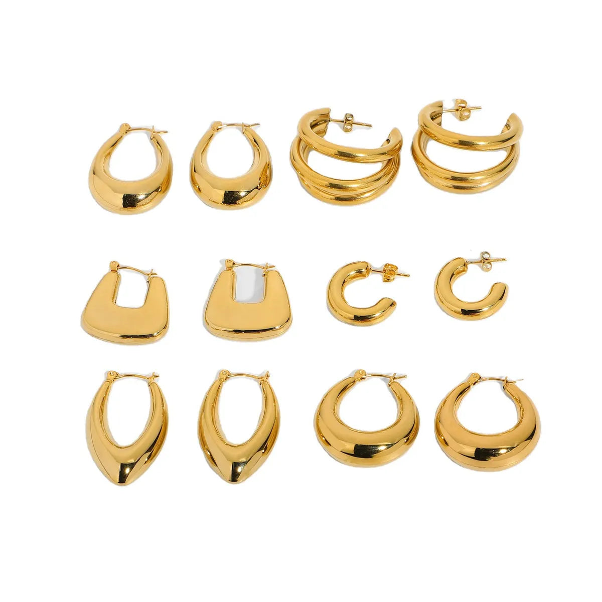 Geometric Plating Stainless Steel Gold Plated Earrings