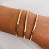 Simple Gold Plated Titanium Steel Flat Snake Chain Bracelet Geometric Diamond Pattern Stainless Steel Unisex Jewelry