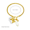 Simple Gold Plated Twist Chain Bow Shell Pendant Stainless Steel Bracelet For Women