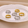 Simple Goldplated Copper Ring For Men And Women Couple Style With Sun Light Relief Design And Electroplating Treatment