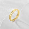 Simple Goldplated Women's Diamond Ring Copper Geometric Style